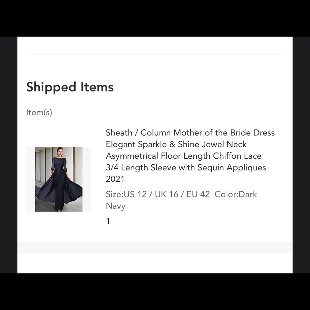 Sophisticated Long Sleeve Navy Dress - Picture 7 of 8